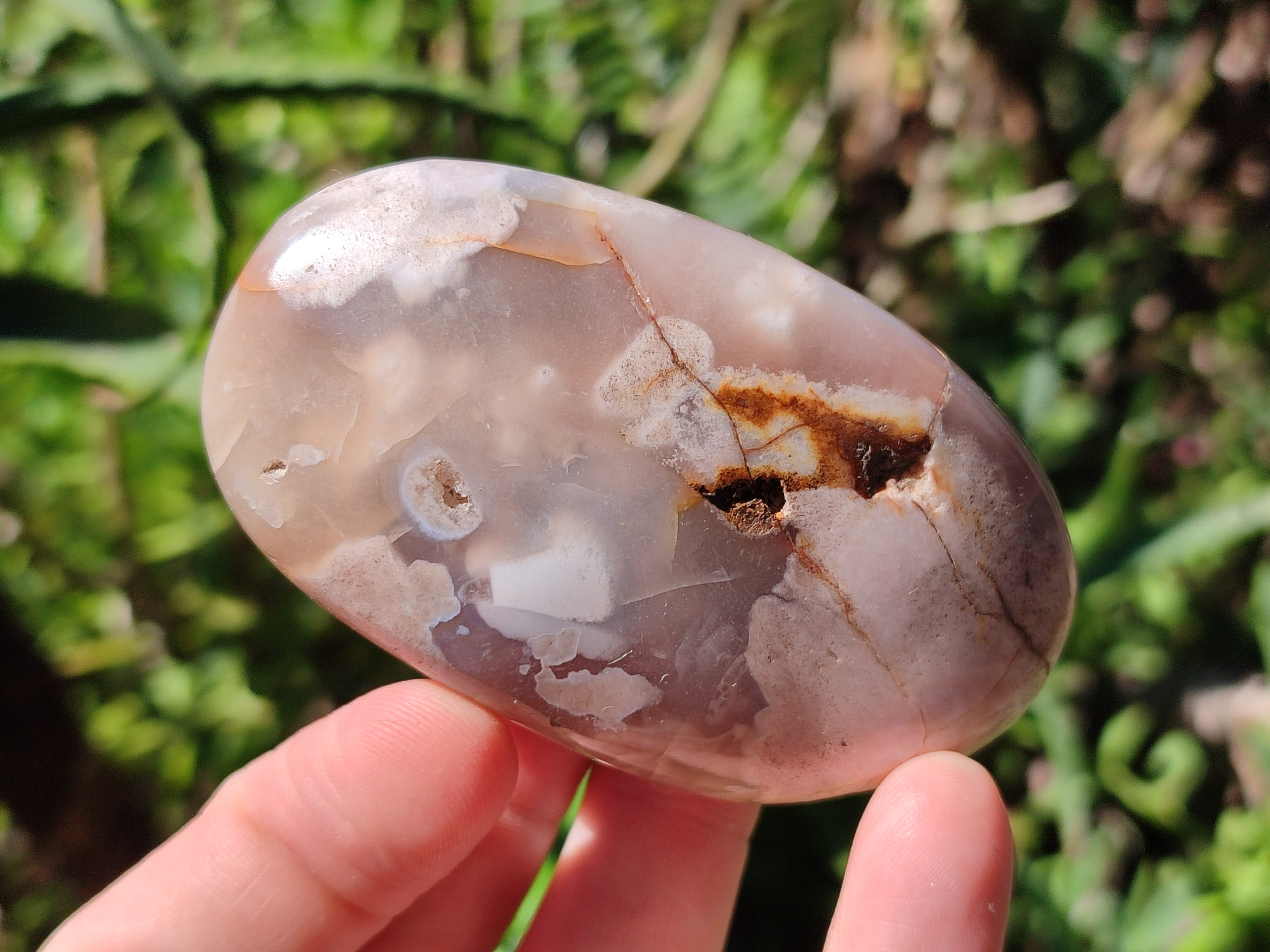 Polished Flower Agate Palm Stones x 12 From Antsahalova, Madagascar - Toprock Gemstones and Minerals 