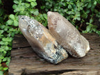 Natural Large Smokey Quartz Crystals with Schorl and Hyalite Opal x 2 From Erongo, Namibia - Toprock Gemstones and Minerals 