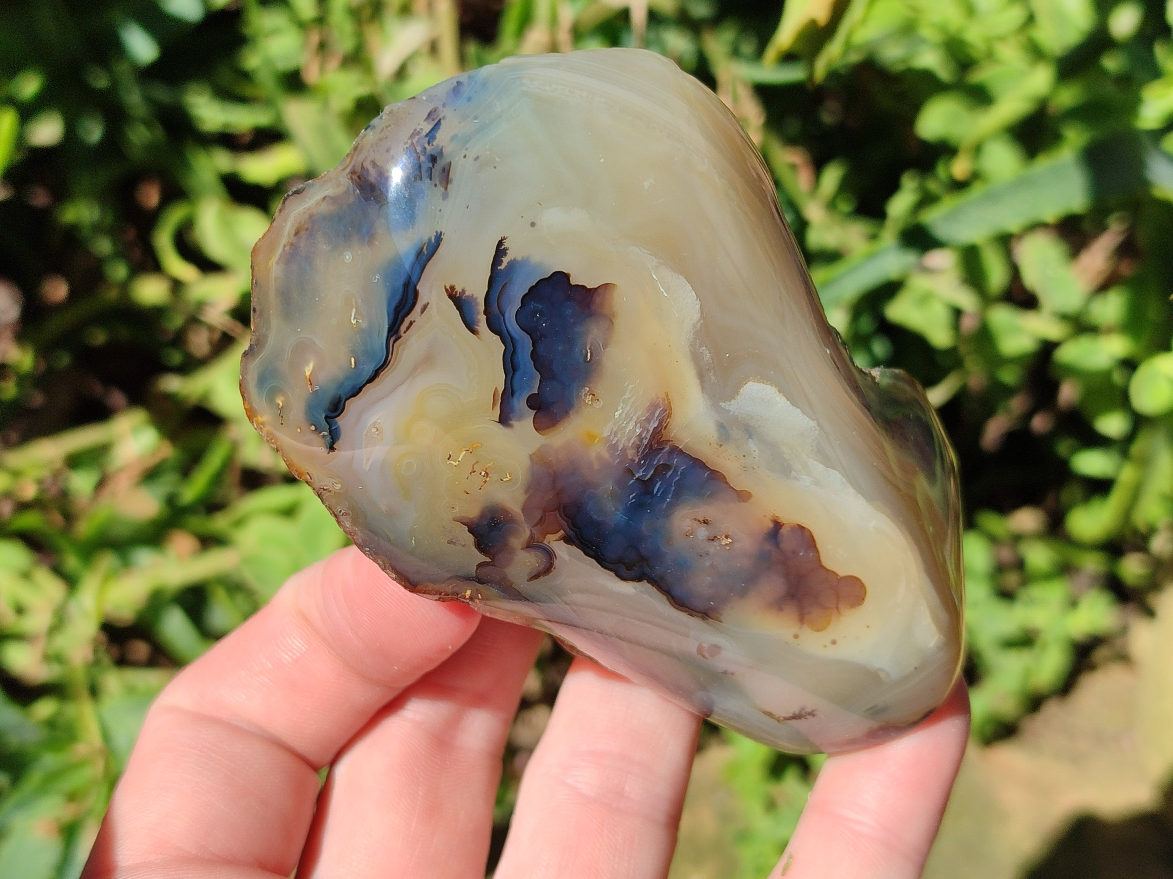 Polished One Side Dendritic Agate Standing Free Forms x 6 From Moralambo, Madagascar - Toprock Gemstones and Minerals 