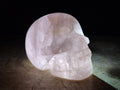 Hand Made Gemmy Rose Quartz Skull Carving x 1 From Madagascar - Toprock Gemstones and Minerals 