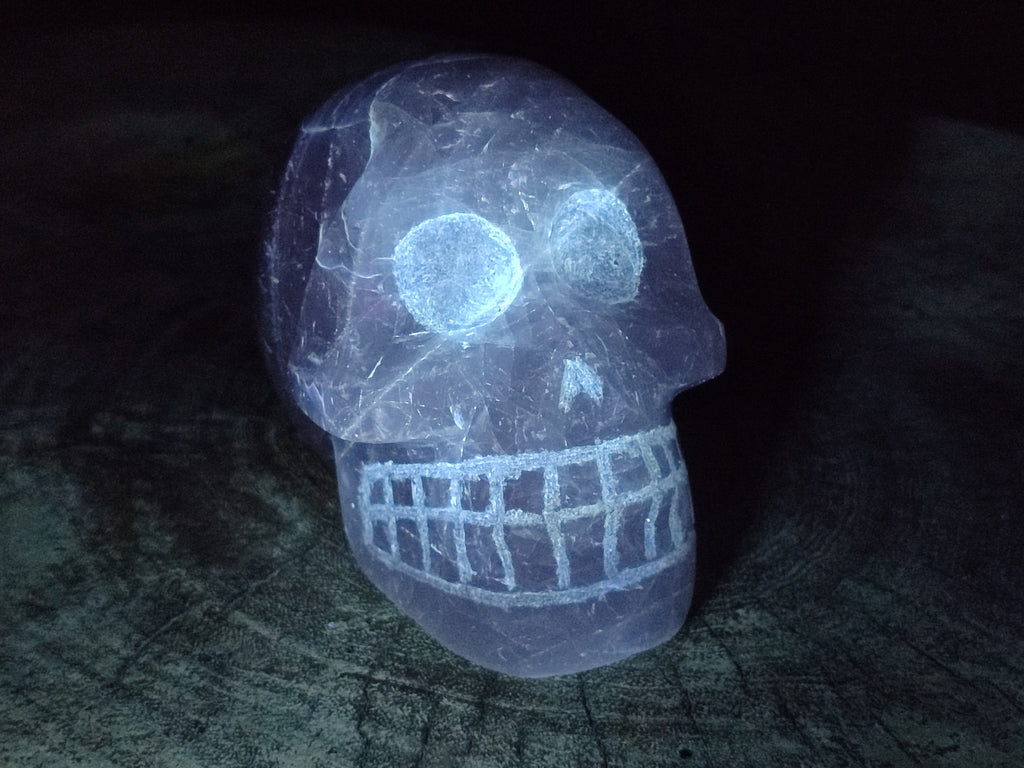 Hand Made Gemmy Rose Quartz Skull Carving x 1 From Madagascar - Toprock Gemstones and Minerals 
