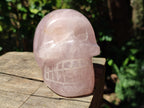 Hand Made Gemmy Rose Quartz Skull Carving x 1 From Madagascar - Toprock Gemstones and Minerals 