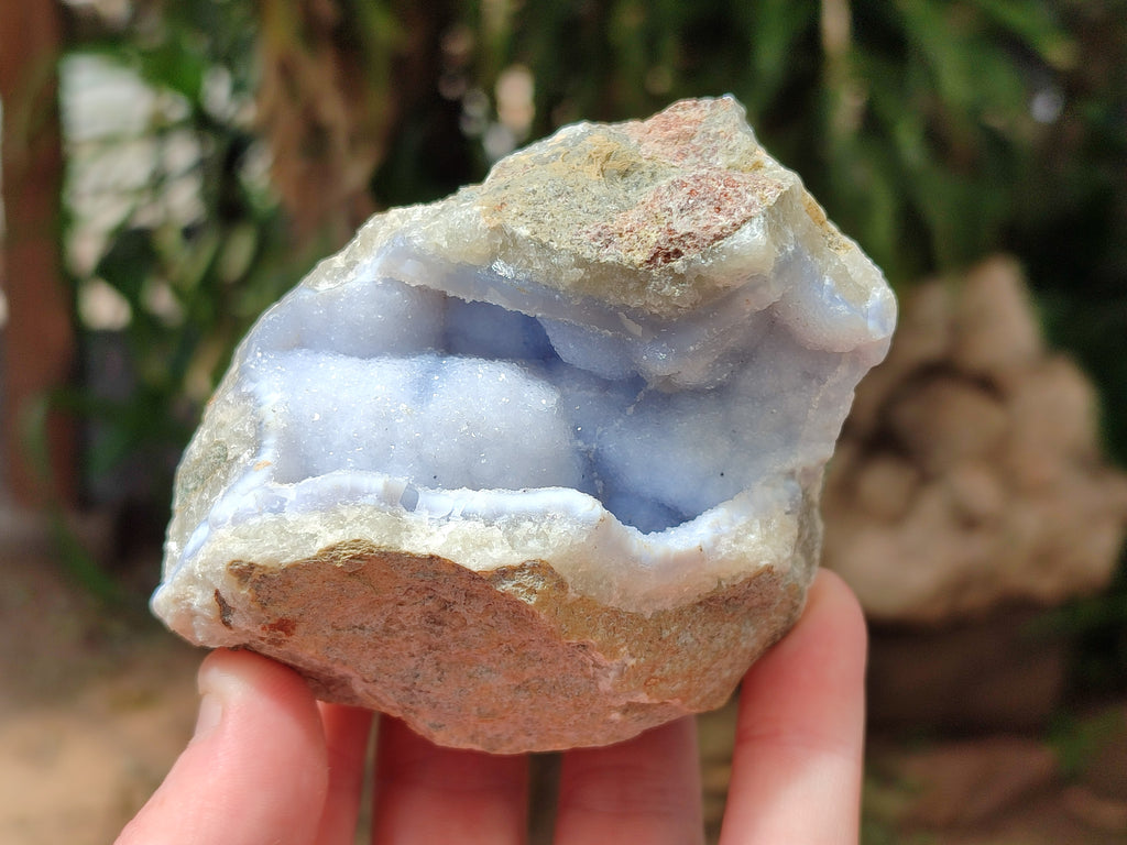Natural Blue Lace Agate Geode Specimens x 6 From Nsanje, Malawi - Toprock Gemstones and Minerals 