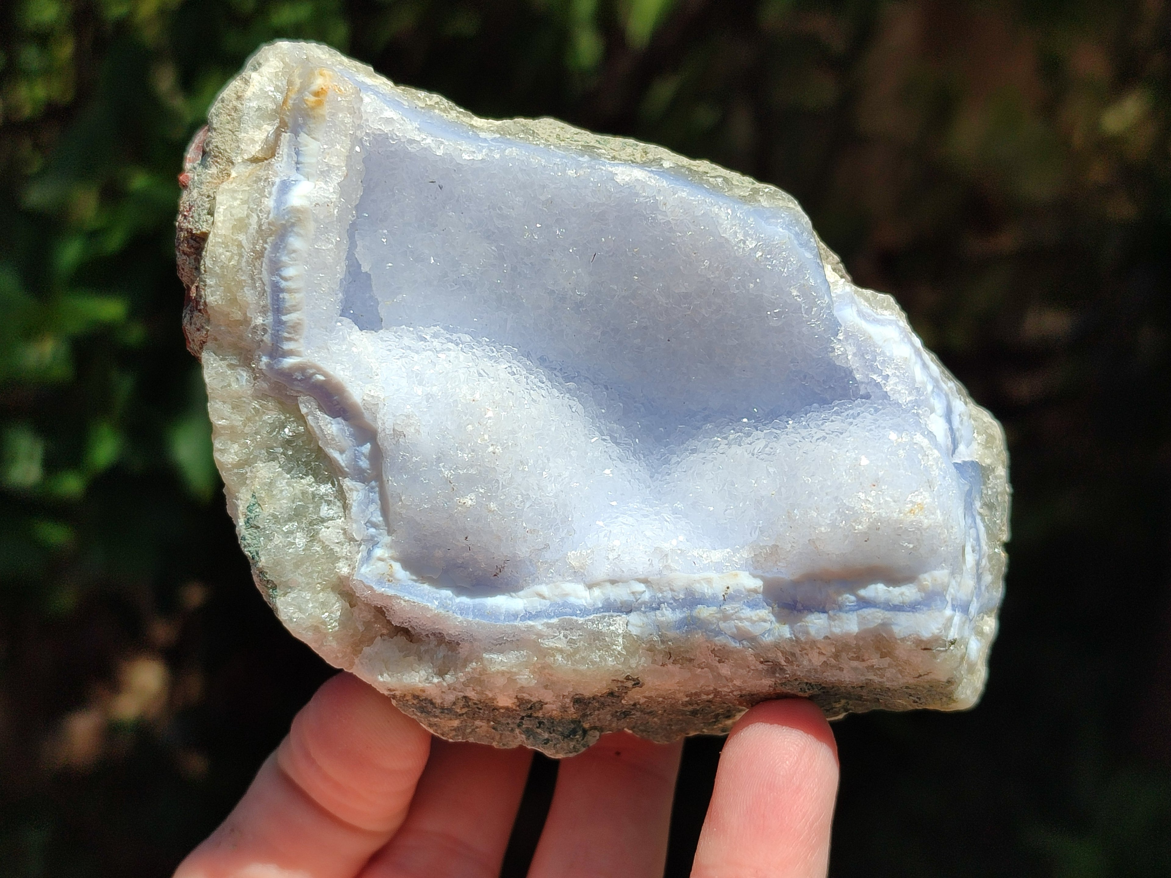 Natural Blue Lace Agate Geode Specimens x 6 From Nsanje, Malawi - Toprock Gemstones and Minerals 