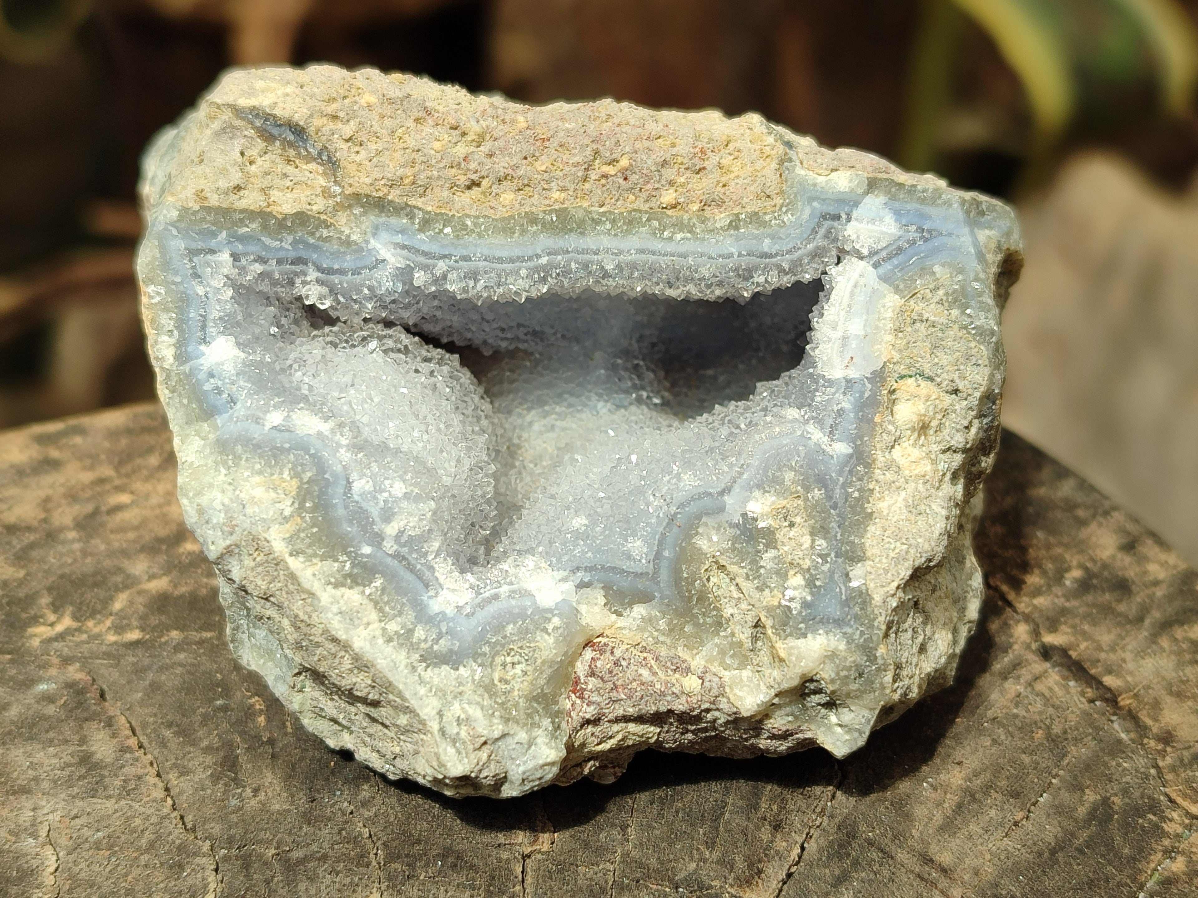 Natural Blue Lace Agate Geode Specimens x 6 From Nsanje, Malawi - Toprock Gemstones and Minerals 