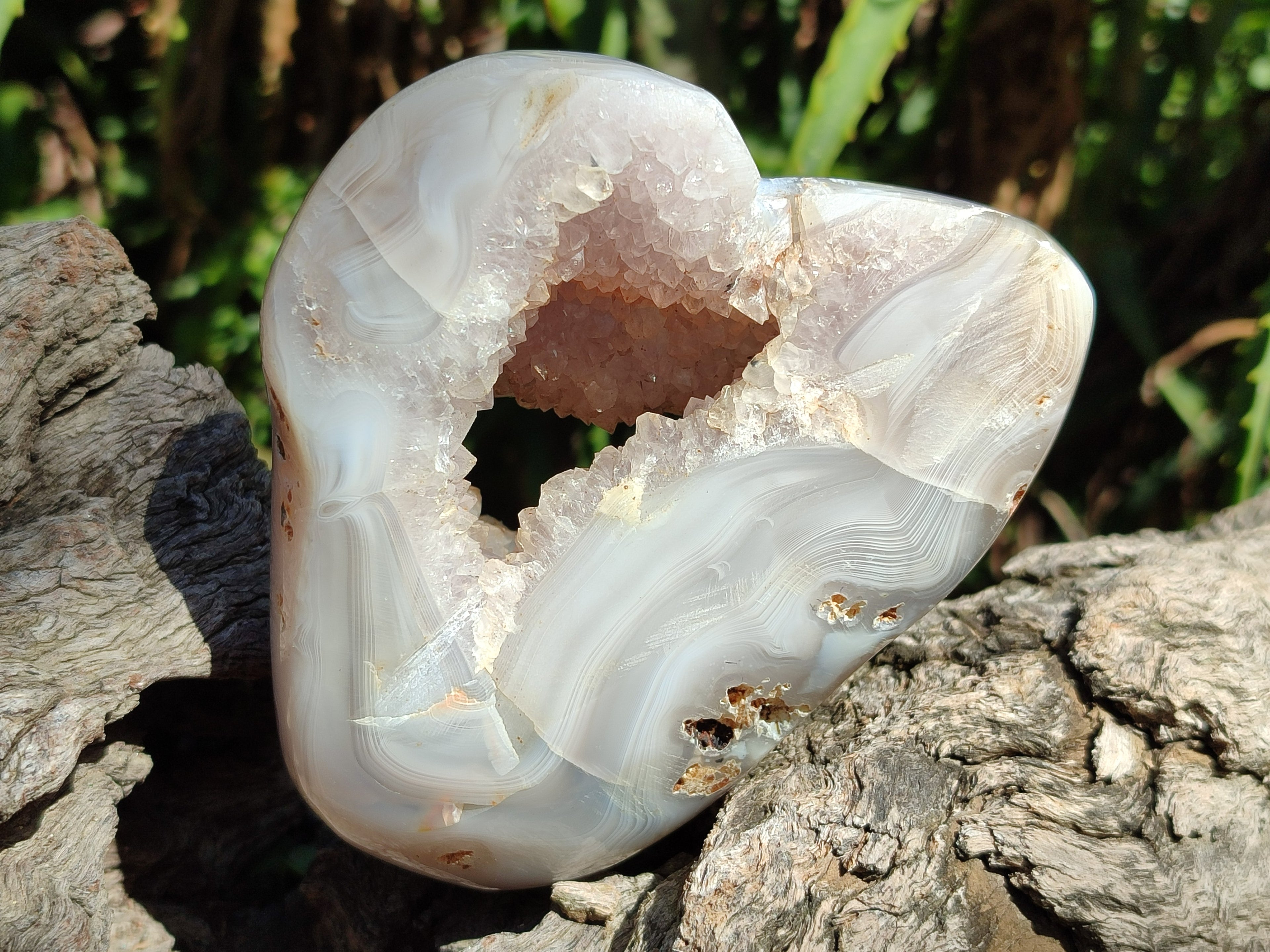 Polished Mixed Crystalline Agate Geodes x 6 From Maintirano, Madagascar - Toprock Gemstones and Minerals 