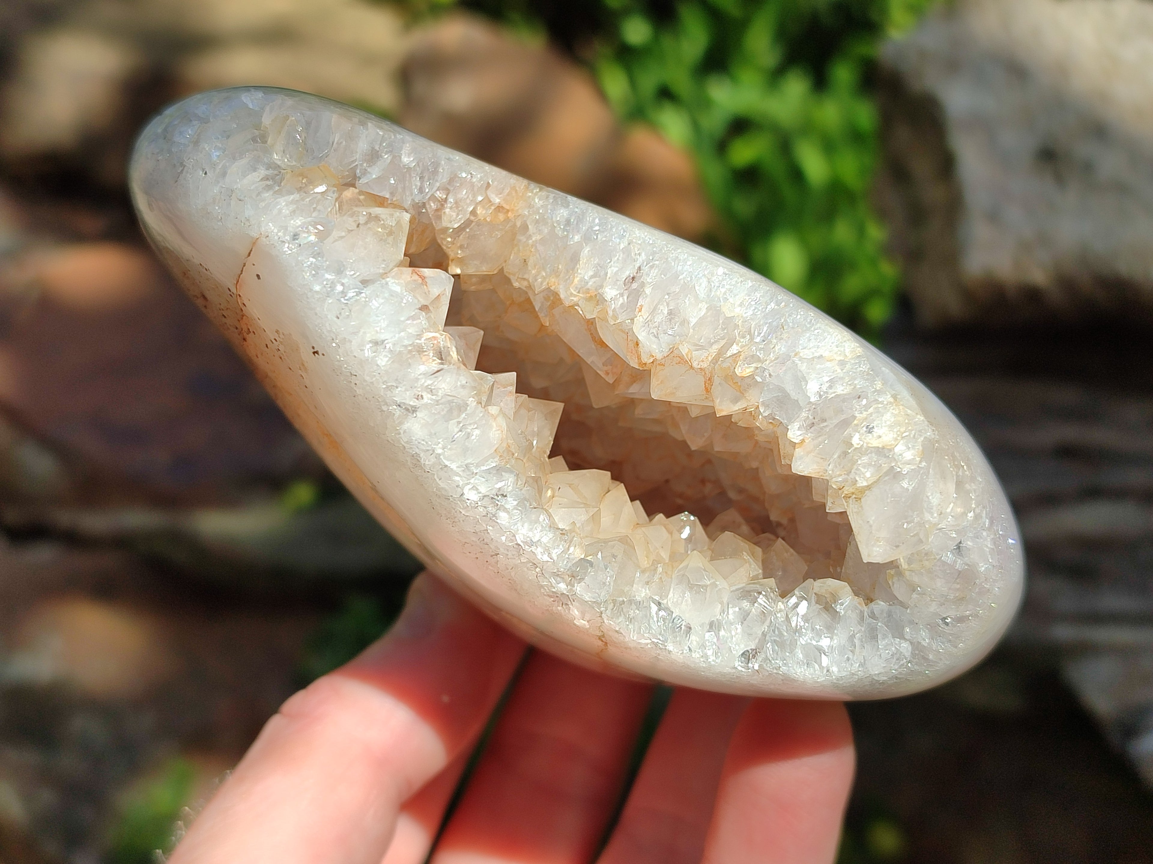 Polished Mixed Crystalline Agate Geodes x 6 From Maintirano, Madagascar - Toprock Gemstones and Minerals 