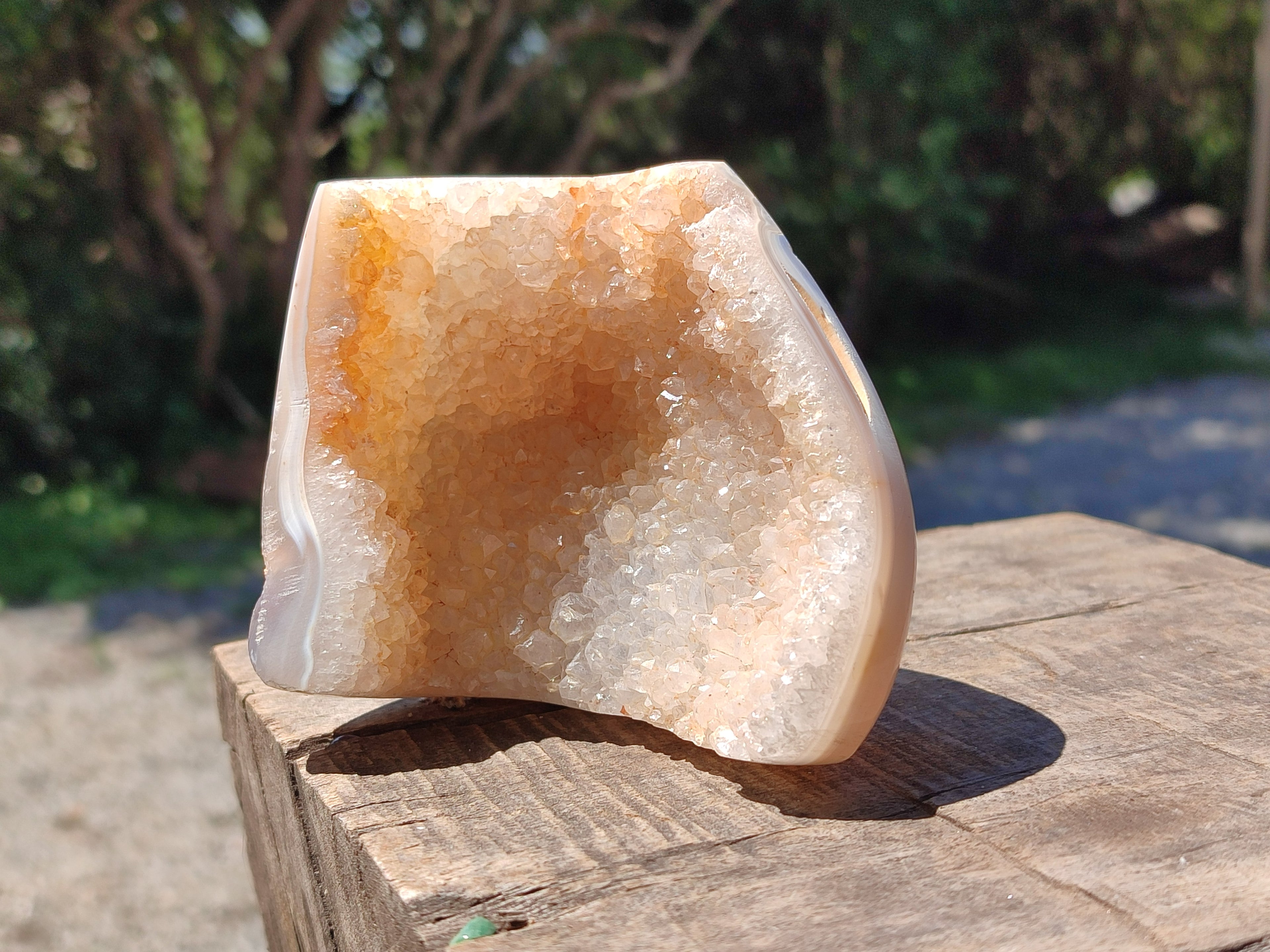 Polished Mixed Crystalline Agate Geodes x 6 From Maintirano, Madagascar - Toprock Gemstones and Minerals 