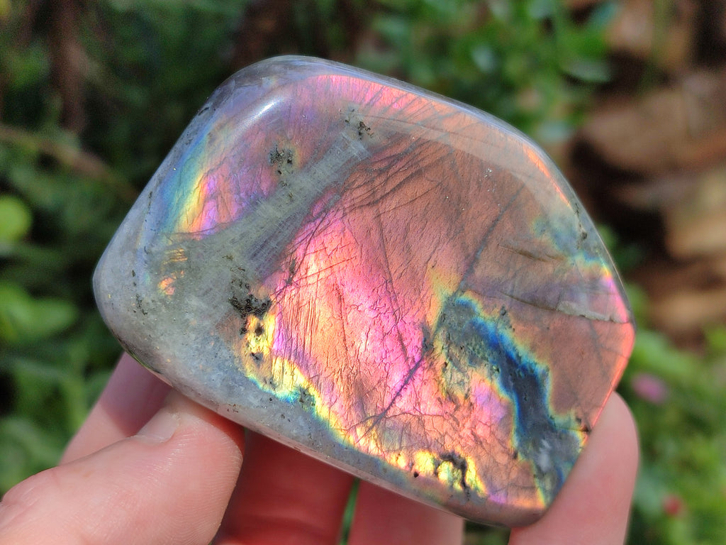 Polished Rare Purple Sunset Flash Labradorite Standing Free Forms x 6 From Madagascar - Toprock Gemstones and Minerals 