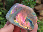 Polished Rare Purple Sunset Flash Labradorite Standing Free Forms x 6 From Madagascar - Toprock Gemstones and Minerals 