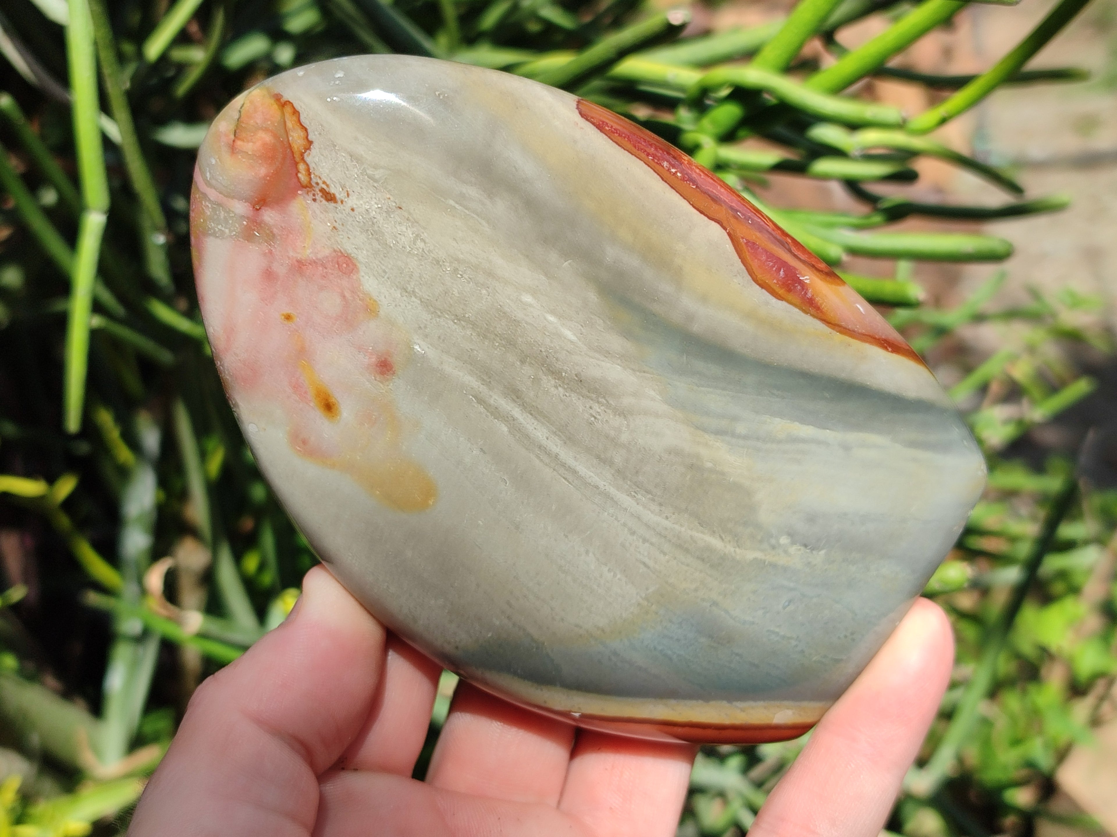 Polished Polychrome Jasper Standing Free Forms x 3 From NW Coast, Madagascar - Toprock Gemstones and Minerals 