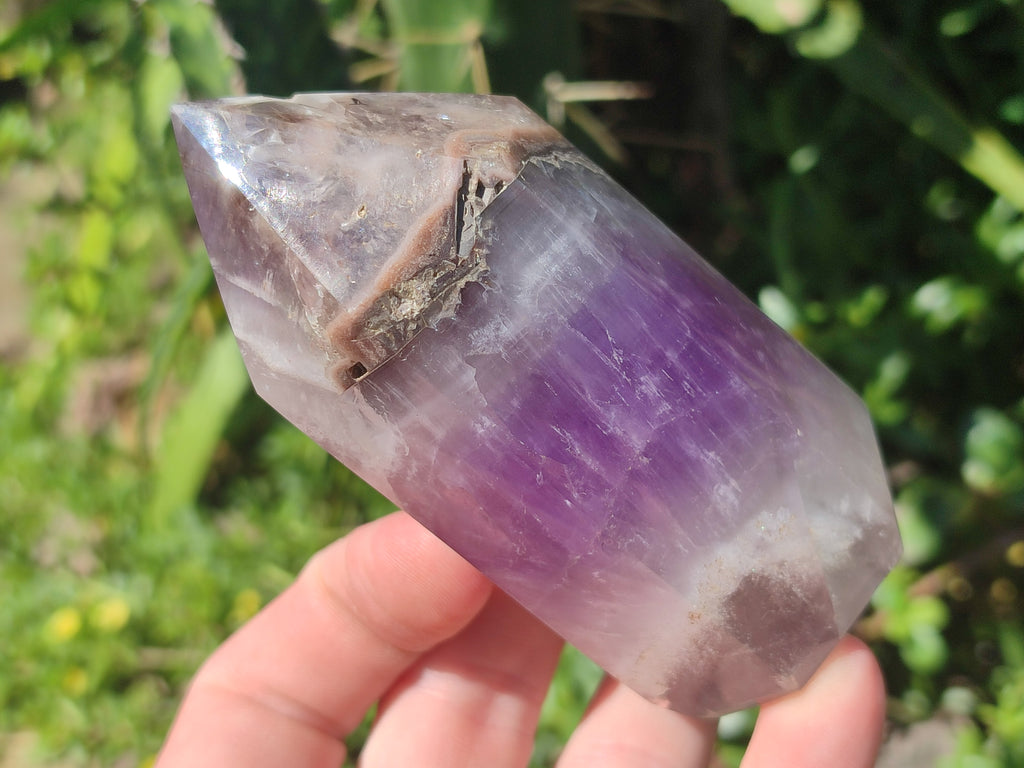 Polished Chevron Amethyst Crystals x 6 From Madagascar - Toprock Gemstones and Minerals 