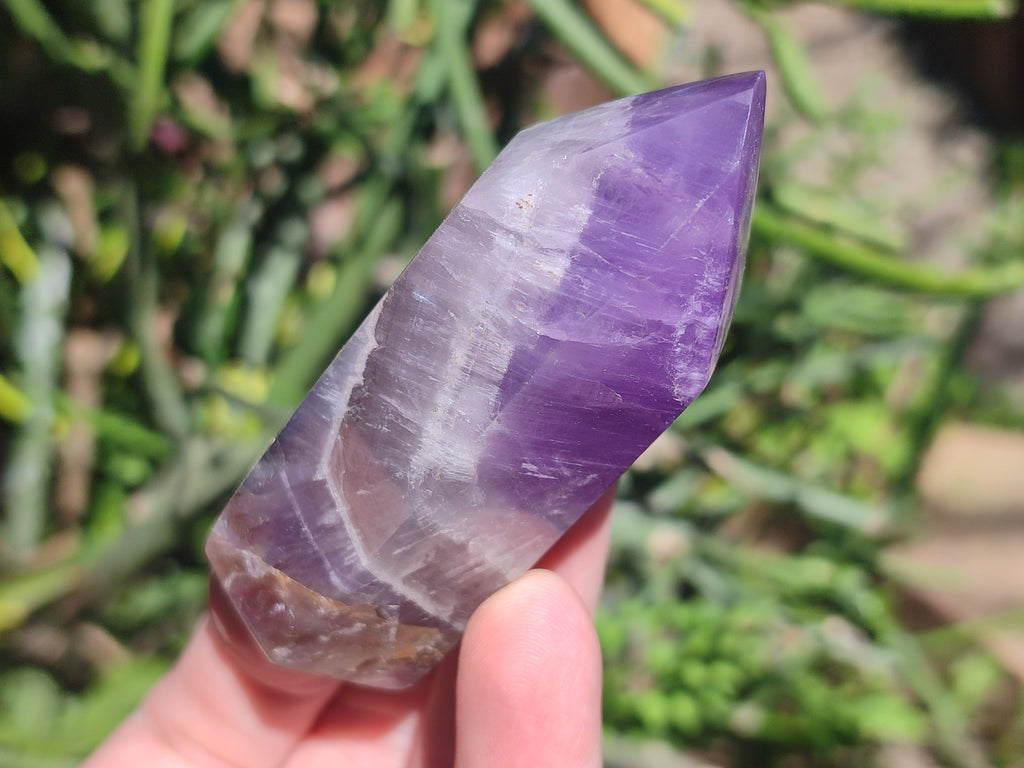 Polished Chevron Amethyst Crystals x 6 From Madagascar - Toprock Gemstones and Minerals 