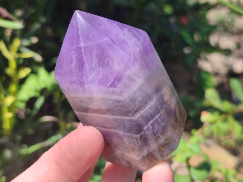 Polished Chevron Amethyst Crystals x 6 From Madagascar - Toprock Gemstones and Minerals 