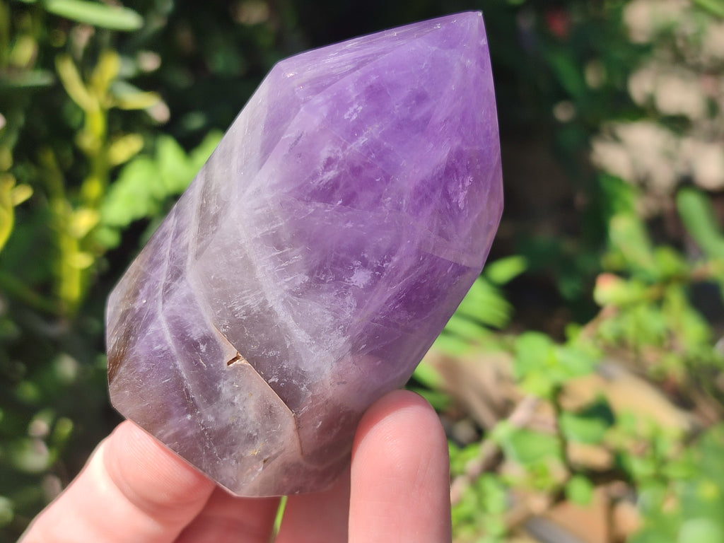 Polished Chevron Amethyst Crystals x 6 From Madagascar - Toprock Gemstones and Minerals 