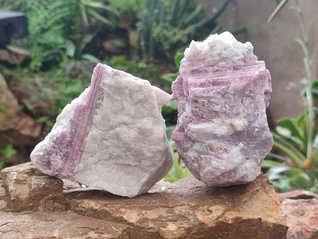 Natural Large Pink Rubellite Tourmaline Specimens x 6 From Karibib, Namibia - Toprock Gemstones and Minerals 