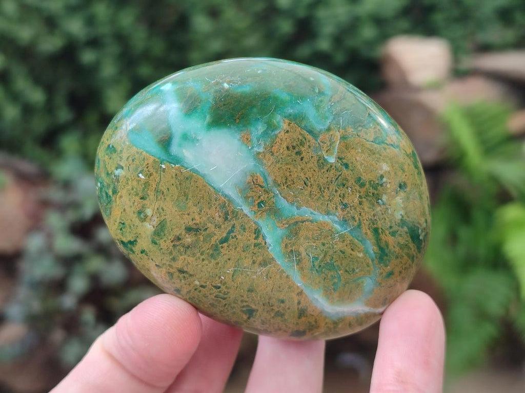 Polished Chrome Verdite Gemstone Palm Stones x 12 From Zimbabwe - Toprock Gemstones and Minerals 