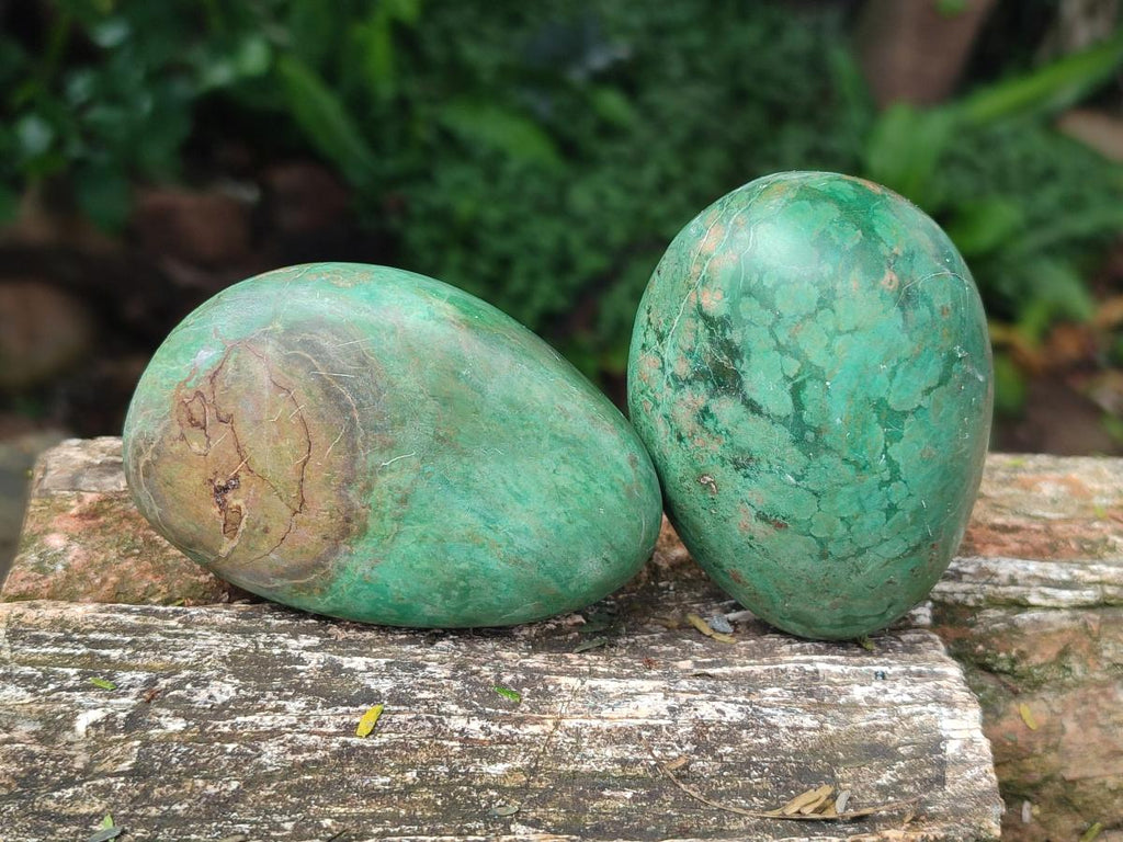 Polished Chrome Verdite Gemstone Palm Stones x 12 From Zimbabwe - Toprock Gemstones and Minerals 