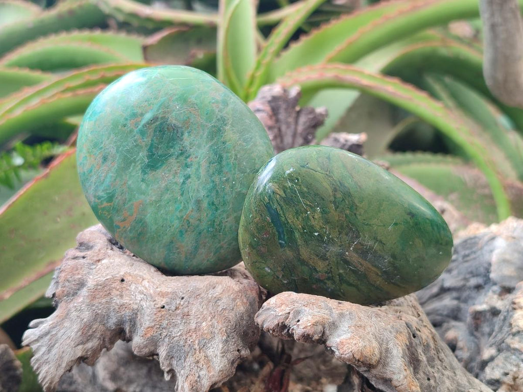 Polished Chrome Verdite Gemstone Palm Stones x 12 From Zimbabwe - Toprock Gemstones and Minerals 