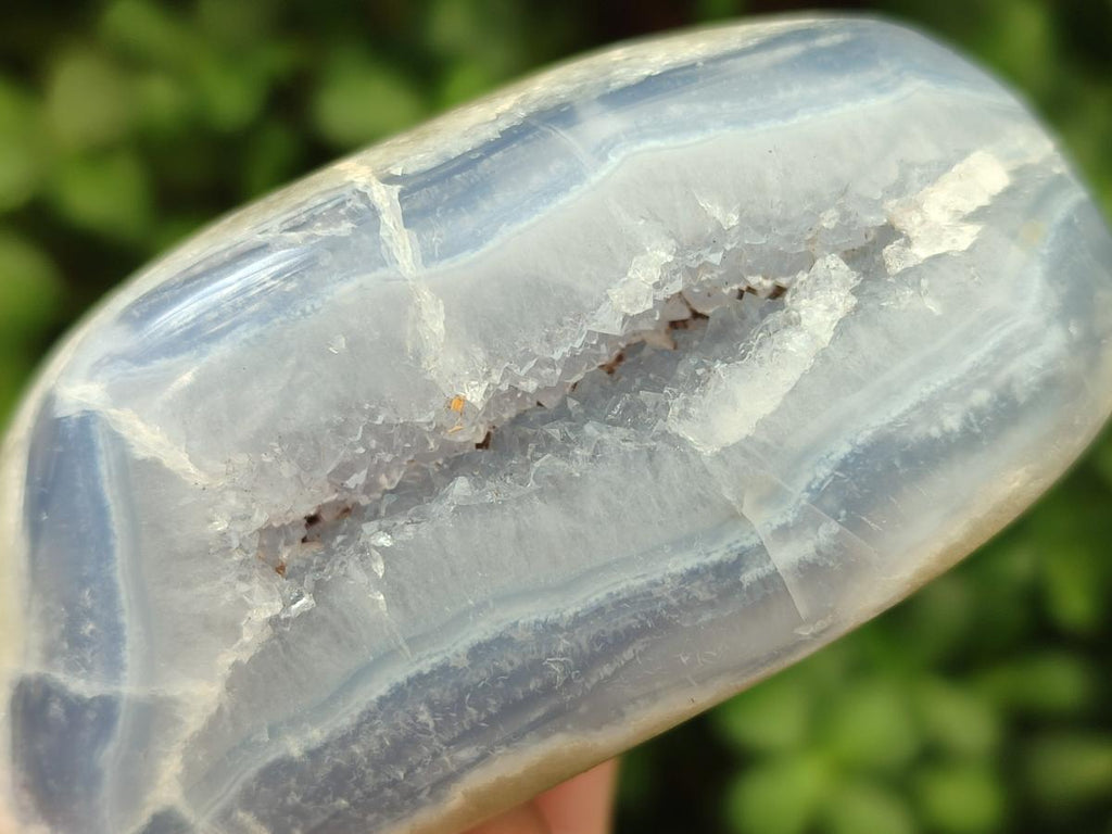 Polished Blue Lace Agate Standing Free Forms x 3 From Nsanje, Malawi - Toprock Gemstones and Minerals 