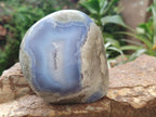 Polished Blue Lace Agate Standing Free Forms x 3 From Nsanje, Malawi - Toprock Gemstones and Minerals 