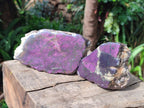 Polished Metallic Purpurite Slices x 3 From Erongo, Namibia - Toprock Gemstones and Minerals 