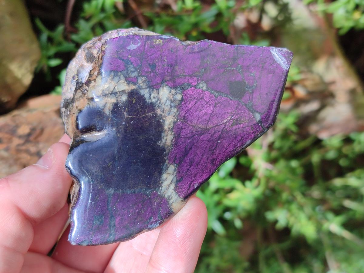 Polished Metallic Purpurite Slices x 3 From Erongo, Namibia - Toprock Gemstones and Minerals 