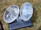 Polished Girasol Pearl Quartz Palm Stones x 6 From Ambatondrazaka, Madagascar - Toprock Gemstones and Minerals 