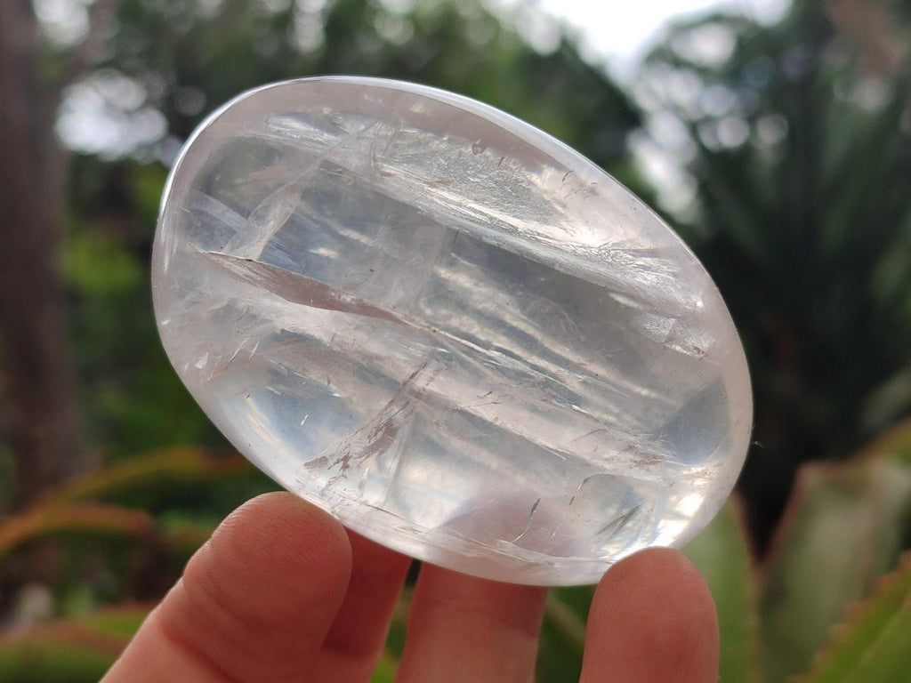 Polished Girasol Pearl Quartz Palm Stones x 6 From Ambatondrazaka, Madagascar - Toprock Gemstones and Minerals 