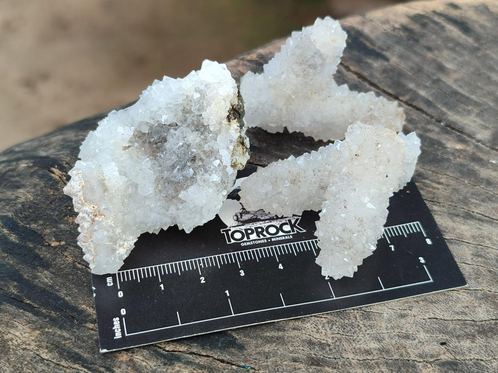Natural Small Drusy Snow Finger Crystal Clusters x 35 From Albert's Mountain, Lesotho - Toprock Gemstones and Minerals 