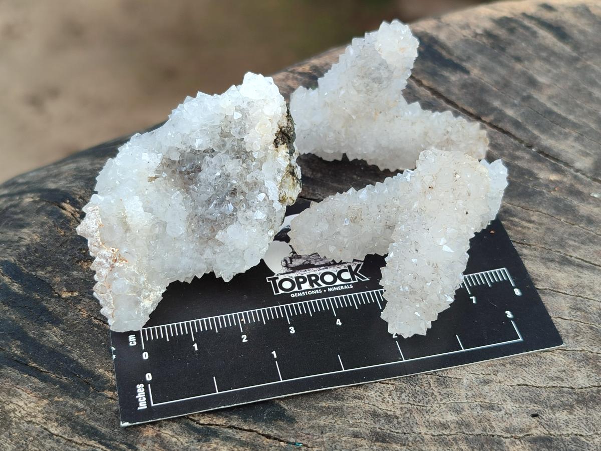 Natural Small Drusy Snow Finger Crystal Clusters x 35 From Albert's Mountain, Lesotho - Toprock Gemstones and Minerals 