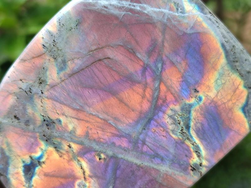 Polished Rare Purple Sunset Flash Labradorite Standing Free Forms x 4 From Madagascar - Toprock Gemstones and Minerals 