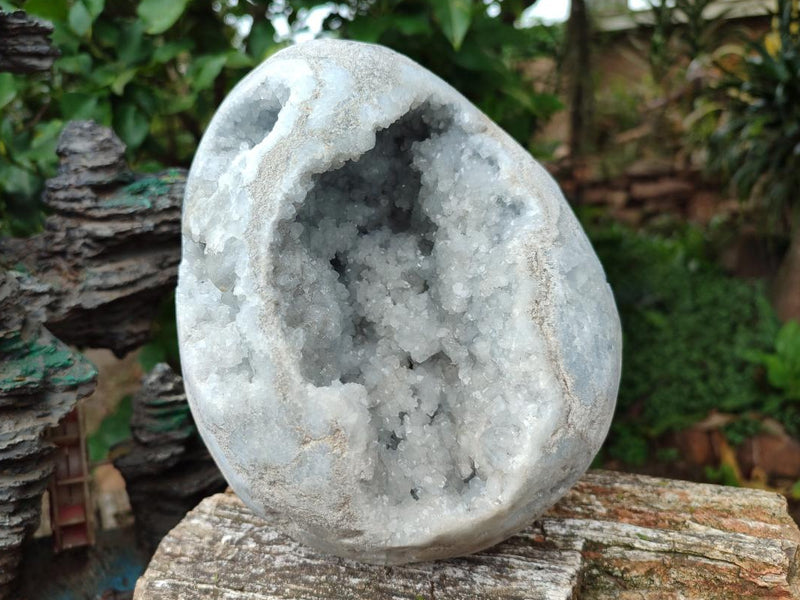 Polished Large Blue Celestite Egg x 1 From Sakoany, Madagascar - Toprock Gemstones and Minerals 