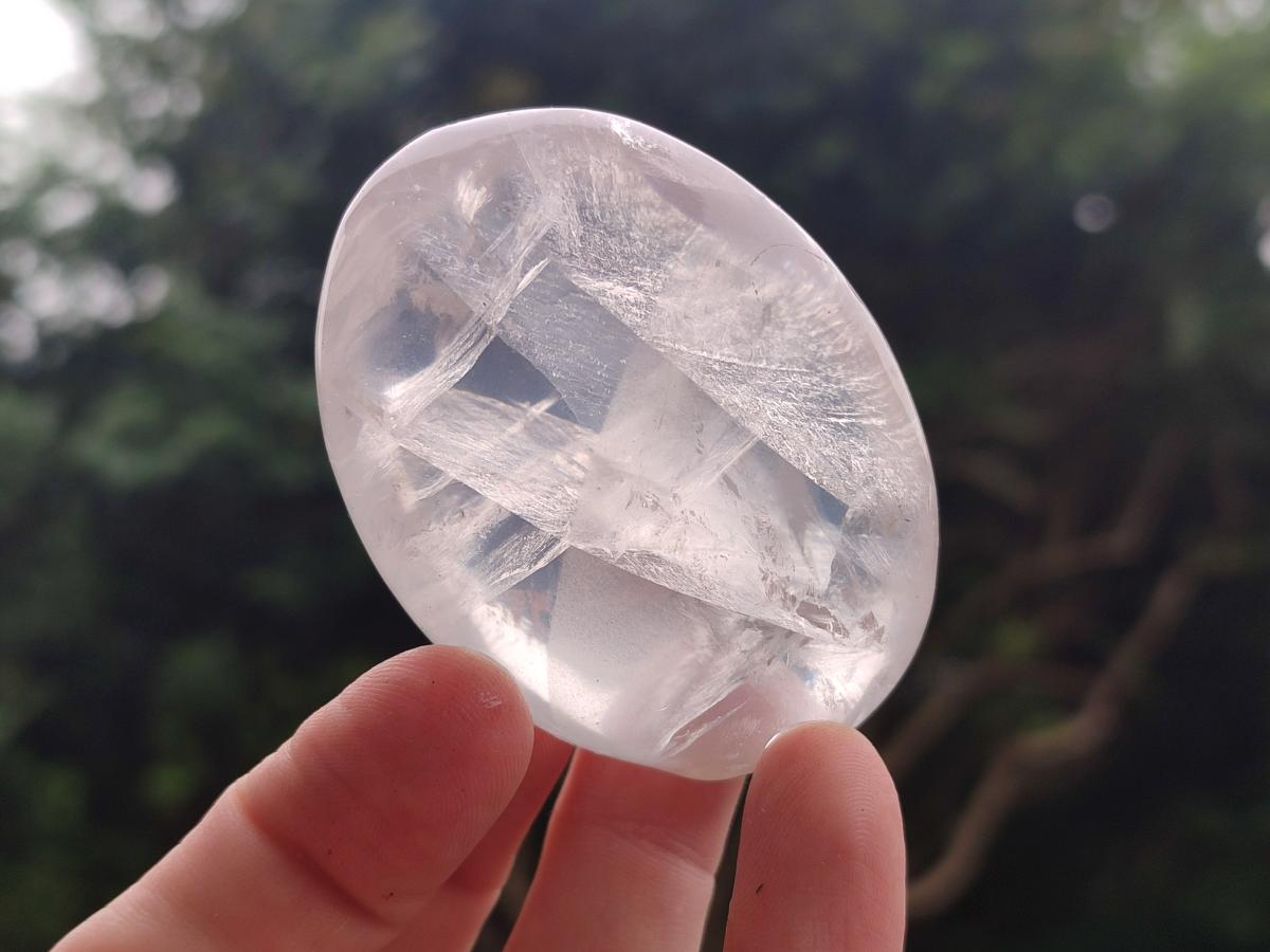 Polished Girasol Pearl Quartz Palm Stones x 12 From Ambatondrazaka, Madagascar - Toprock Gemstones and Minerals 