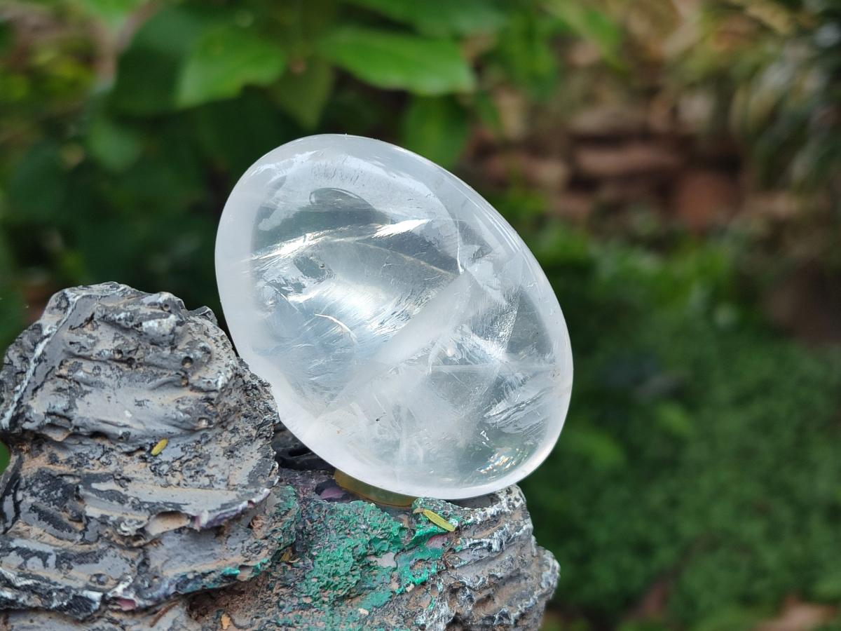 Polished Girasol Pearl Quartz Palm Stones x 12 From Ambatondrazaka, Madagascar - Toprock Gemstones and Minerals 