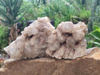 Natural White Phantom Cascading Smokey Luena Quartz Clusters x 2 From Luena, Congo - Toprock Gemstones and Minerals 