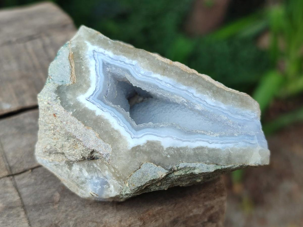 Polished On One Side Blue Lace Agate Geodes x 6 From Nsanje, Malawi - Toprock Gemstones and Minerals 