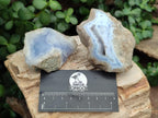 Polished On One Side Blue Lace Agate Geodes x 6 From Nsanje, Malawi - Toprock Gemstones and Minerals 