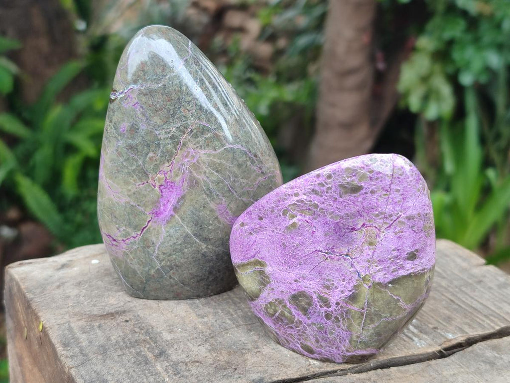 Polished Stichtite Standing Free Forms x 6 From Barberton, South Africa - Toprock Gemstones and Minerals 