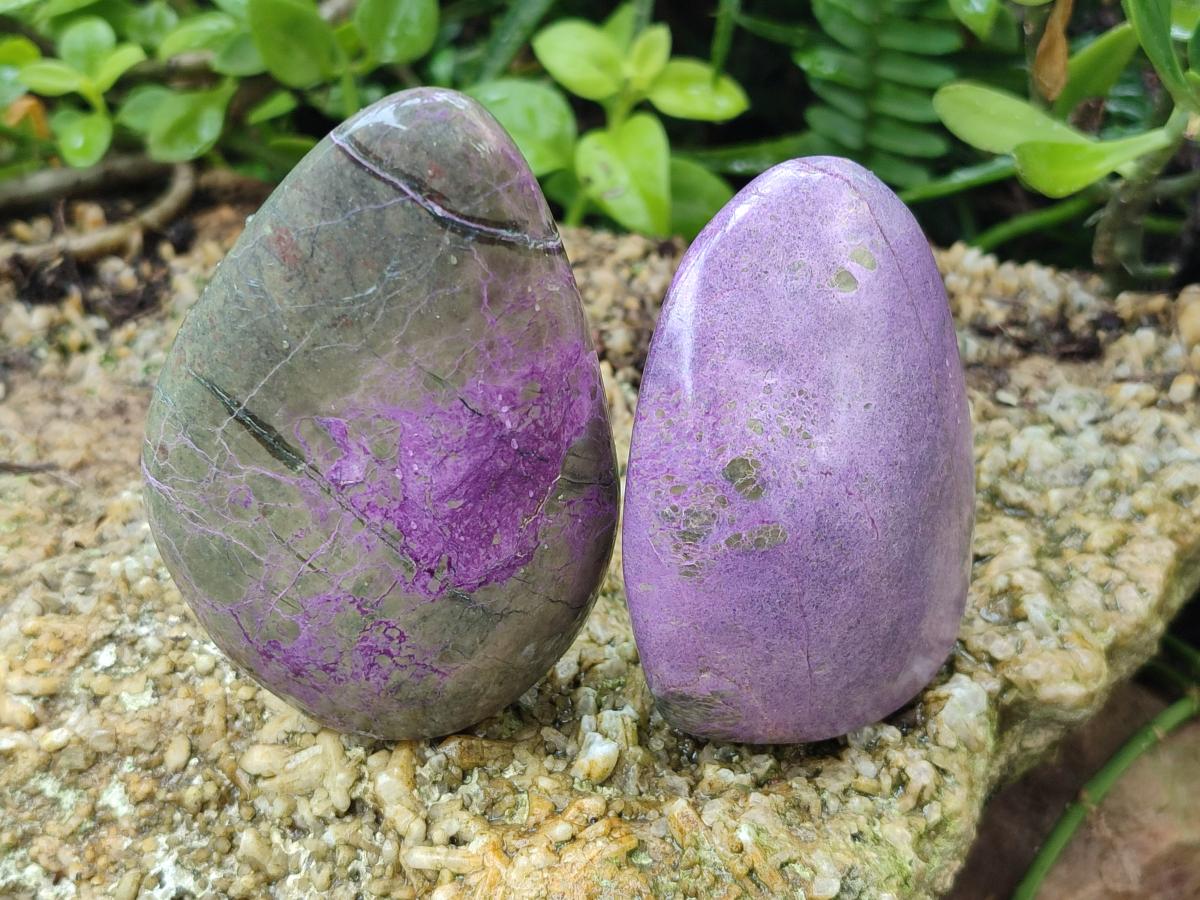 Polished Stichtite Standing Free Forms x 6 From Barberton, South Africa - Toprock Gemstones and Minerals 