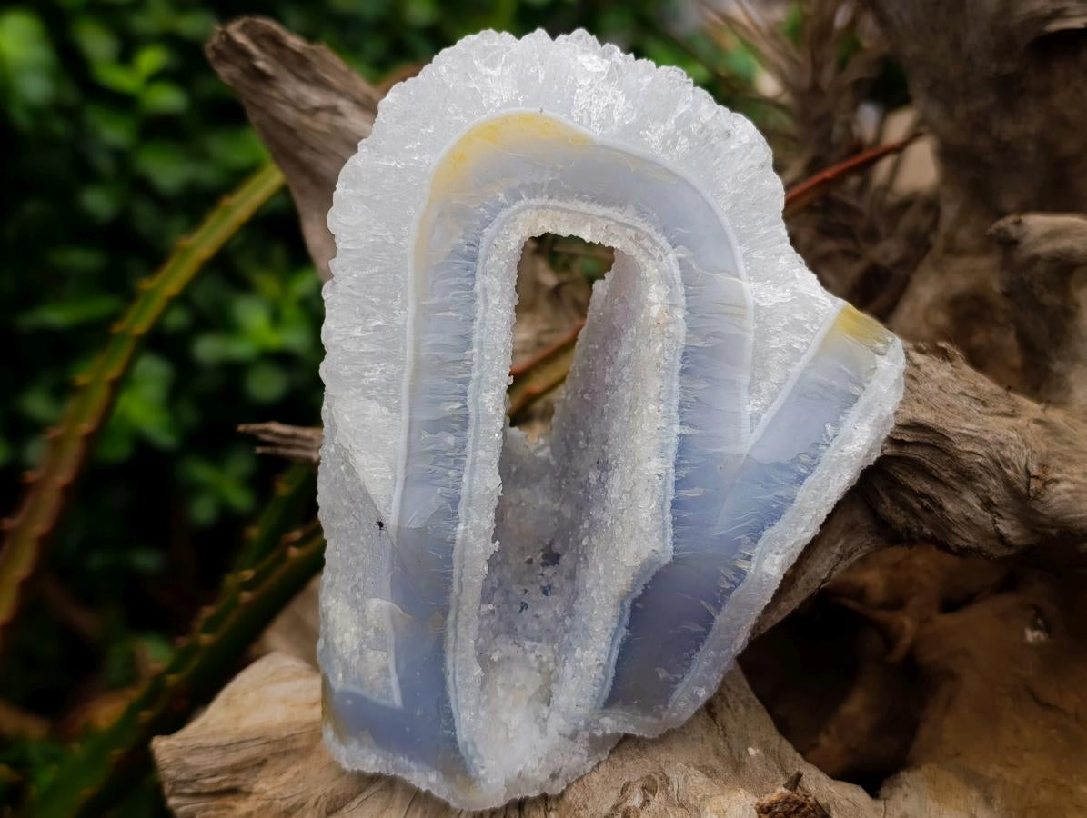 Natural Etched Blue Chalcedony Geodes x 4 From Nsanje, Malawi - Toprock Gemstones and Minerals 