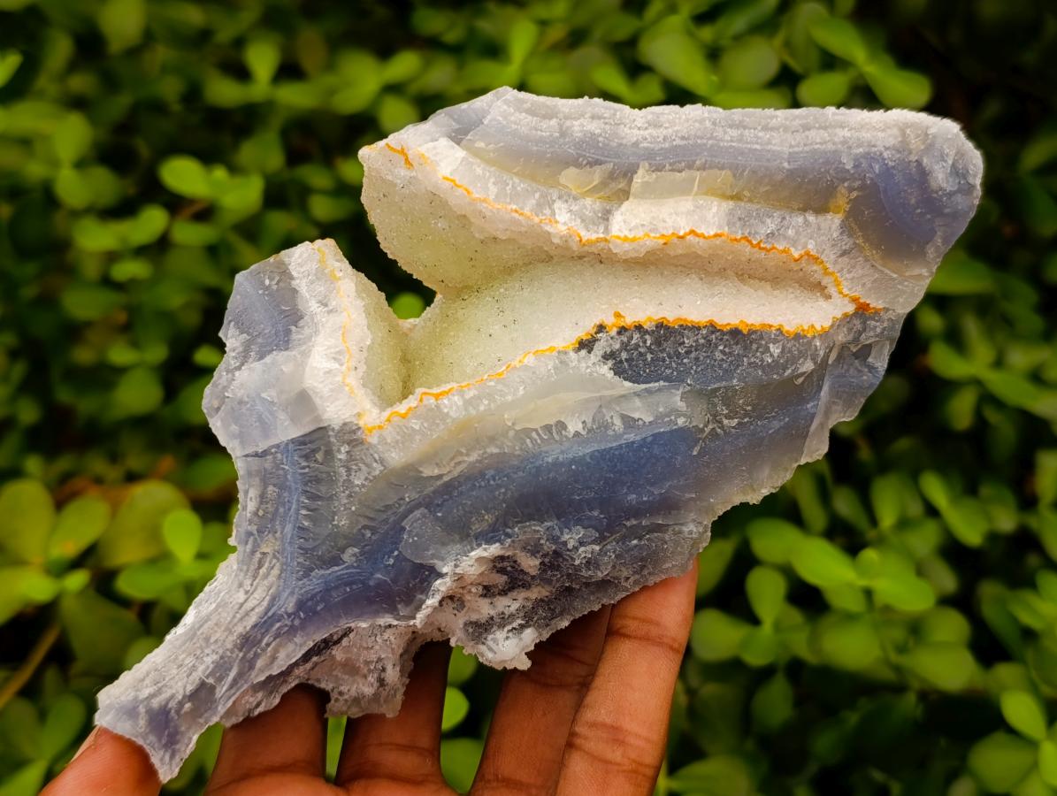 Natural Etched Blue Chalcedony Geodes x 4 From Nsanje, Malawi - Toprock Gemstones and Minerals 