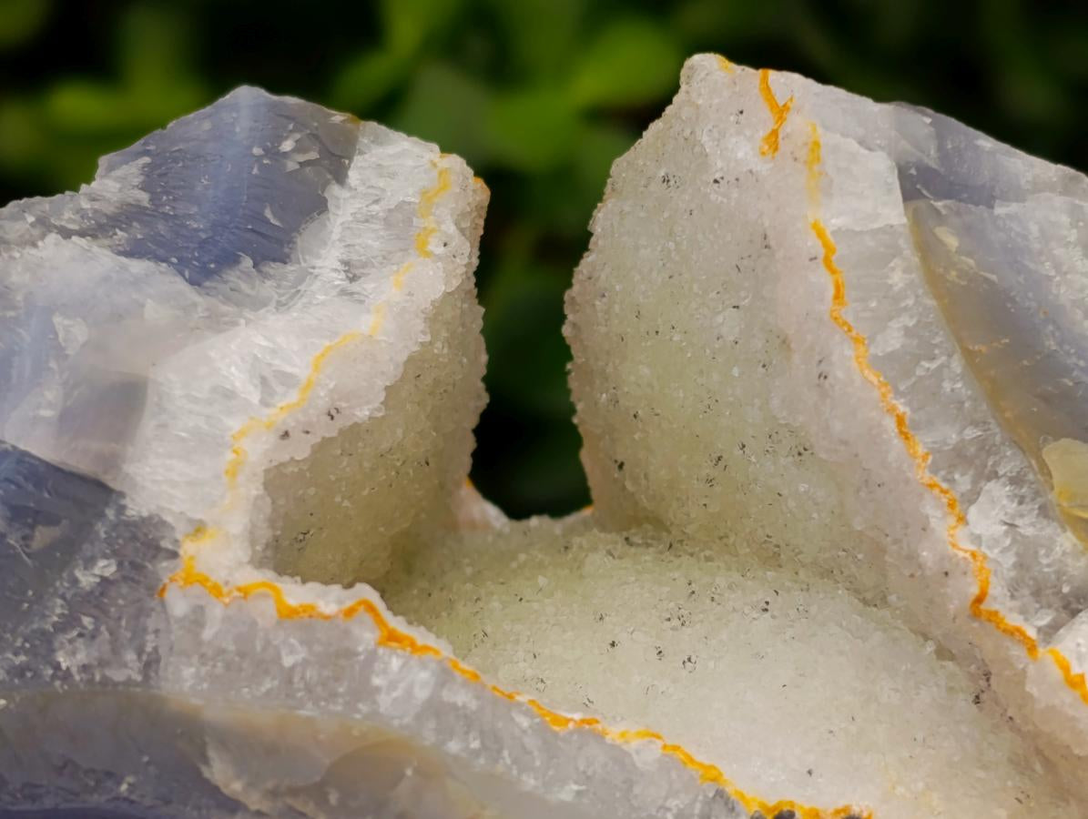 Natural Etched Blue Chalcedony Geodes x 4 From Nsanje, Malawi - Toprock Gemstones and Minerals 