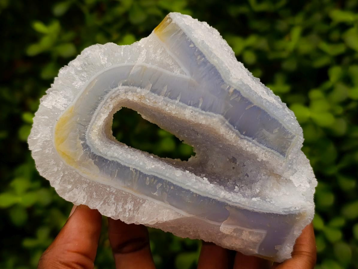 Natural Etched Blue Chalcedony Geodes x 4 From Nsanje, Malawi - Toprock Gemstones and Minerals 