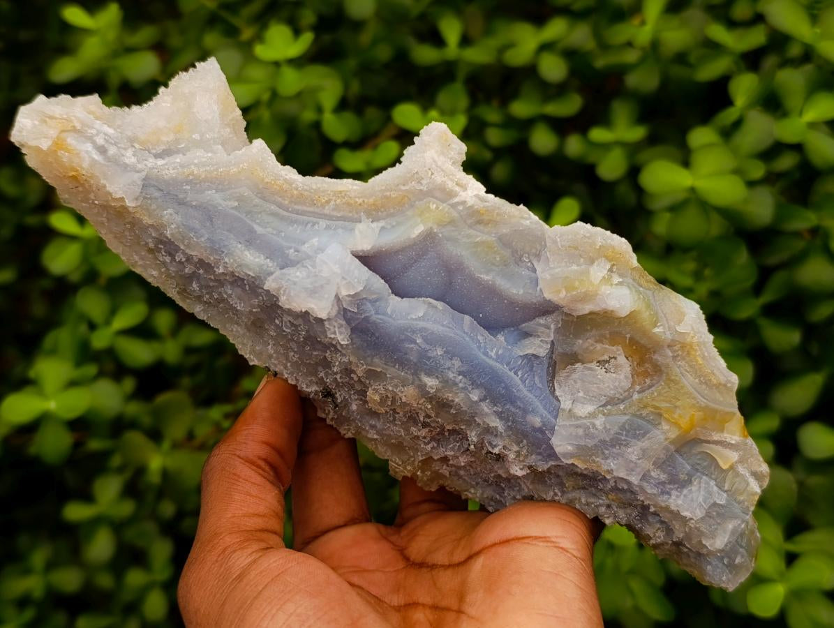Natural Etched Blue Chalcedony Geodes x 4 From Nsanje, Malawi - Toprock Gemstones and Minerals 