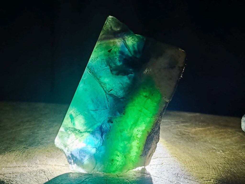 Polished Watermelon Fluorite Slices x 3 From Uis, Namibia - Toprock Gemstones and Minerals 