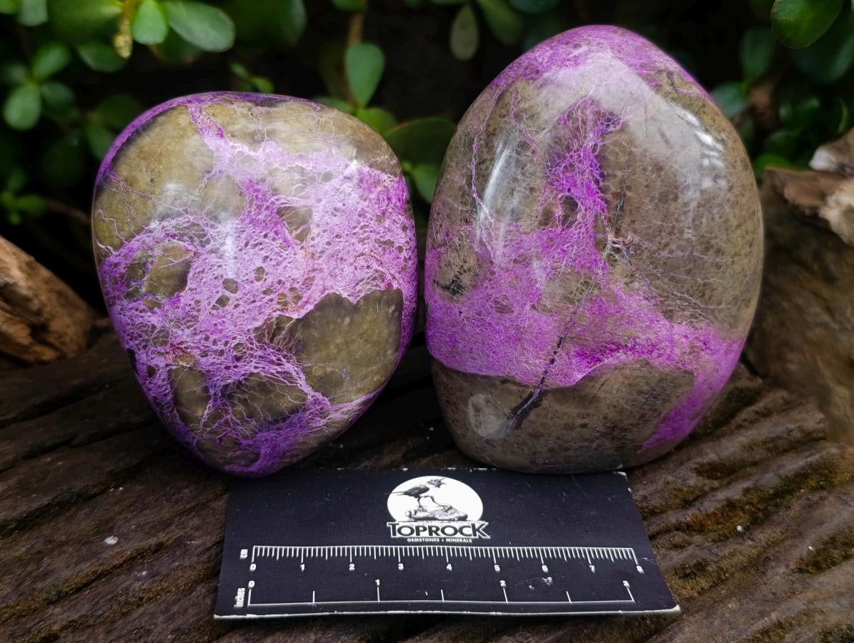 Polished Stichtite Standing Free Forms x 2 From Barberton, South Africa - Toprock Gemstones and Minerals 
