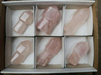 Polished Gemmy Rose Quartz Crystal Sceptres x 6 From Madagascar - Toprock Gemstones and Minerals 