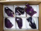 Polished One Side Metallic Purpurite Specimens x 6 From Erongo Namibia - Toprock Gemstones and Minerals 