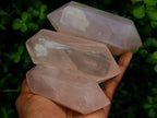 Polished Gemmy Rose Quartz Crystals x 6 From Madagascar - Toprock Gemstones and Minerals 